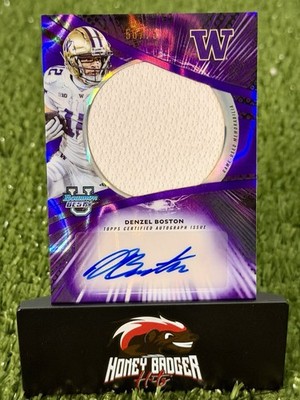 2025 Bowman Best University Denzel Boston JRA-DBO Jumbo Relic Auto Purple /75 SP