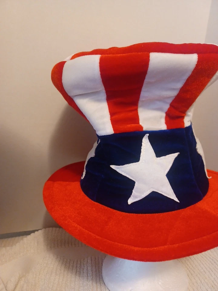 Sombrero de copa rojo blanco y azul 4to Foto 4 de 4