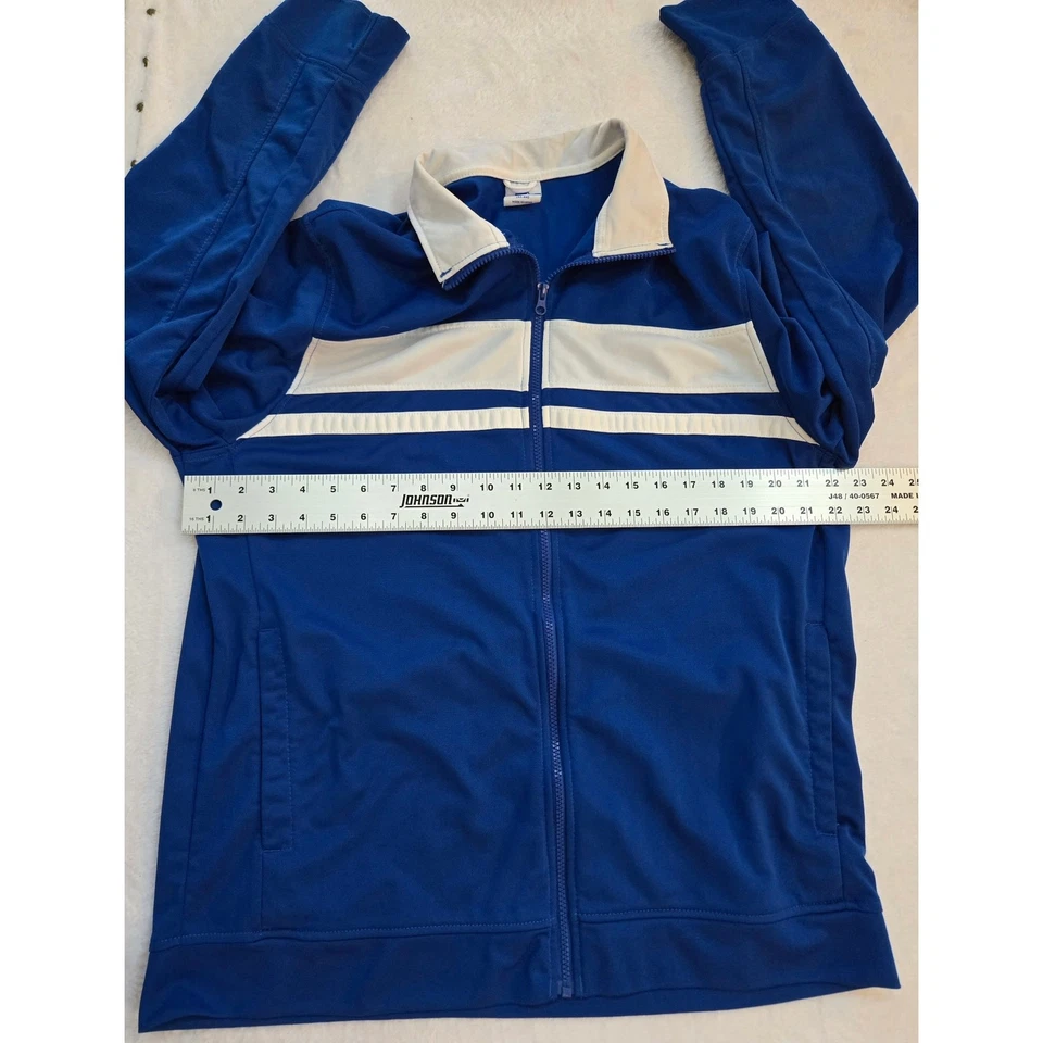 Chaqueta ligera con cremallera completa azul/blanca Starter de colección para hombre talla grande Foto 3 de 4