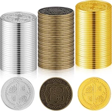 50 Pcs Metal Treasure Coins Metal Pirate Coins Fake Gold Coin Game Tokens Spanis