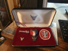 Vintage Sterling Silver Eagle Scout Presentation Medal Set Boxed Patch Pins BSA