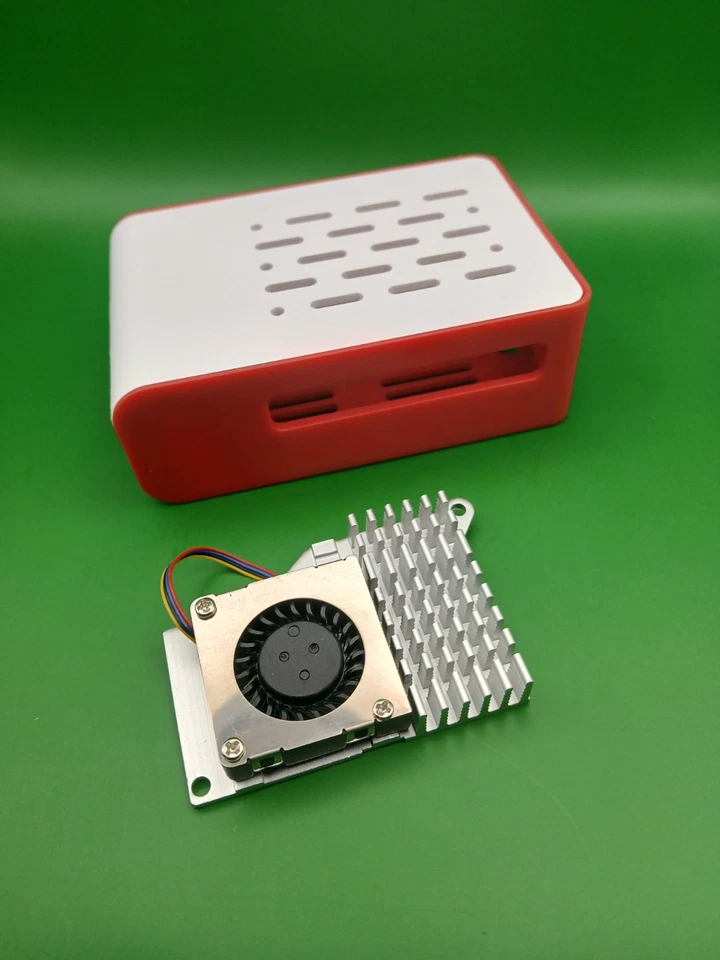 Raspberry Pi Gehäuse inkl. Lüfter für Pi 5 Rot/Weiß 2/4/8/16G Raspi 5 Kühlung - Bild 2 von 4