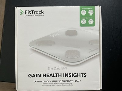 FitTrack Dara Smart BMI Digital Scale - Measure Weight & Body Fat  Glass & White