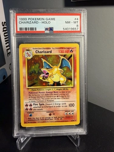 1999 POKEMON BASE SET UNLIMITED Collection #4 CHARIZARD-HOLO PSA 8