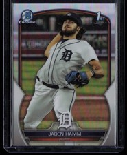 2023 BOWMAN DRAFT CHROME REFRACTORS JADEN HAMM RC DETROIT TIGERS #BDC-154