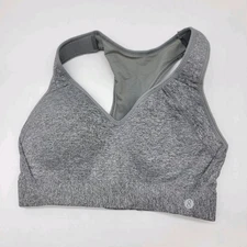 Layer 8 Padded Sports Bra Seamless Women's Sz S Gray Qwick-Dry