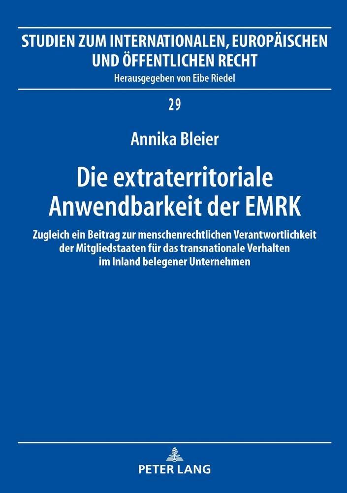 Thumbnail - Die Extraterritoriale Anwendbarkeit Der Emrk Annika Bleier