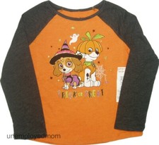 Girls Halloween Tee Paw Patrol Marshall Skye Trick Treat Top Shirt Kids Children