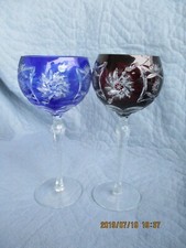 2 Weingl&auml;ser Kristallglas mit  &Uuml;berfang H. 21,2cm Durch. 9,6cm