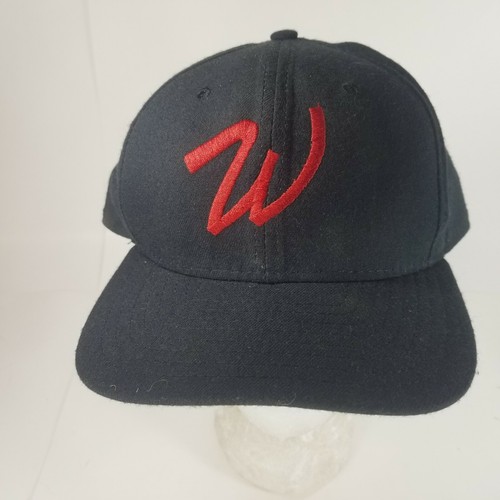 Vintage Rare Wisconsin Badgers New Era White Tag USA W Red Logo Washington