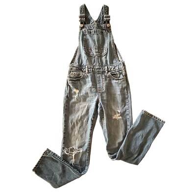 Gap Denim Overalls Medium Distressed Youth Adjustable Straps
