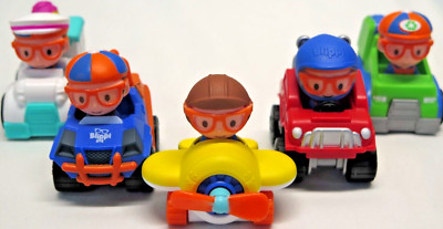 Lot of 5 Zag Toys BLIPPI Mini 2'' Figure Cars Airplane Trash Ice Cream Truck ATV