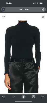 THE ROW Turtleneck Xs Black Ribbed Ultra Soft Cotton New Deadstock