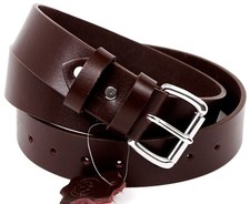 Men's Genuine Buffalo FULL GRAIN Jeans Leather Belt 1-1/2" width Handmade Amish