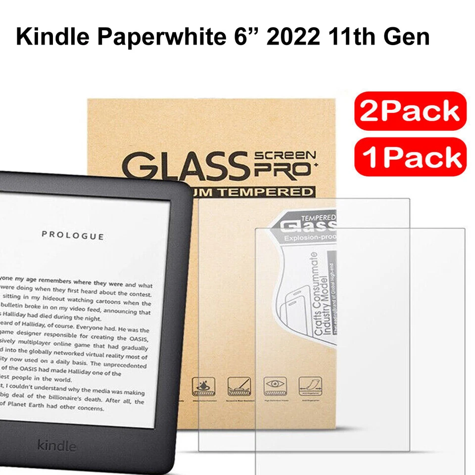 ALFA-ACCESSORIES 1x 2x Tempered Glass For Kindle Paperwhite 6 inch 2022 11th Gen Screen Protector