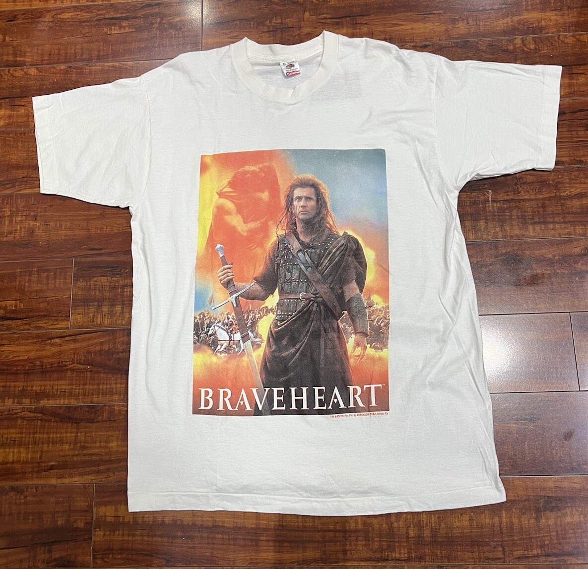 90's USA製 Braveheart Tシャツ 映画 ビンテージ Vintage 1990s Mel Gibson Braveheart Movie Promo White T Shirt XL