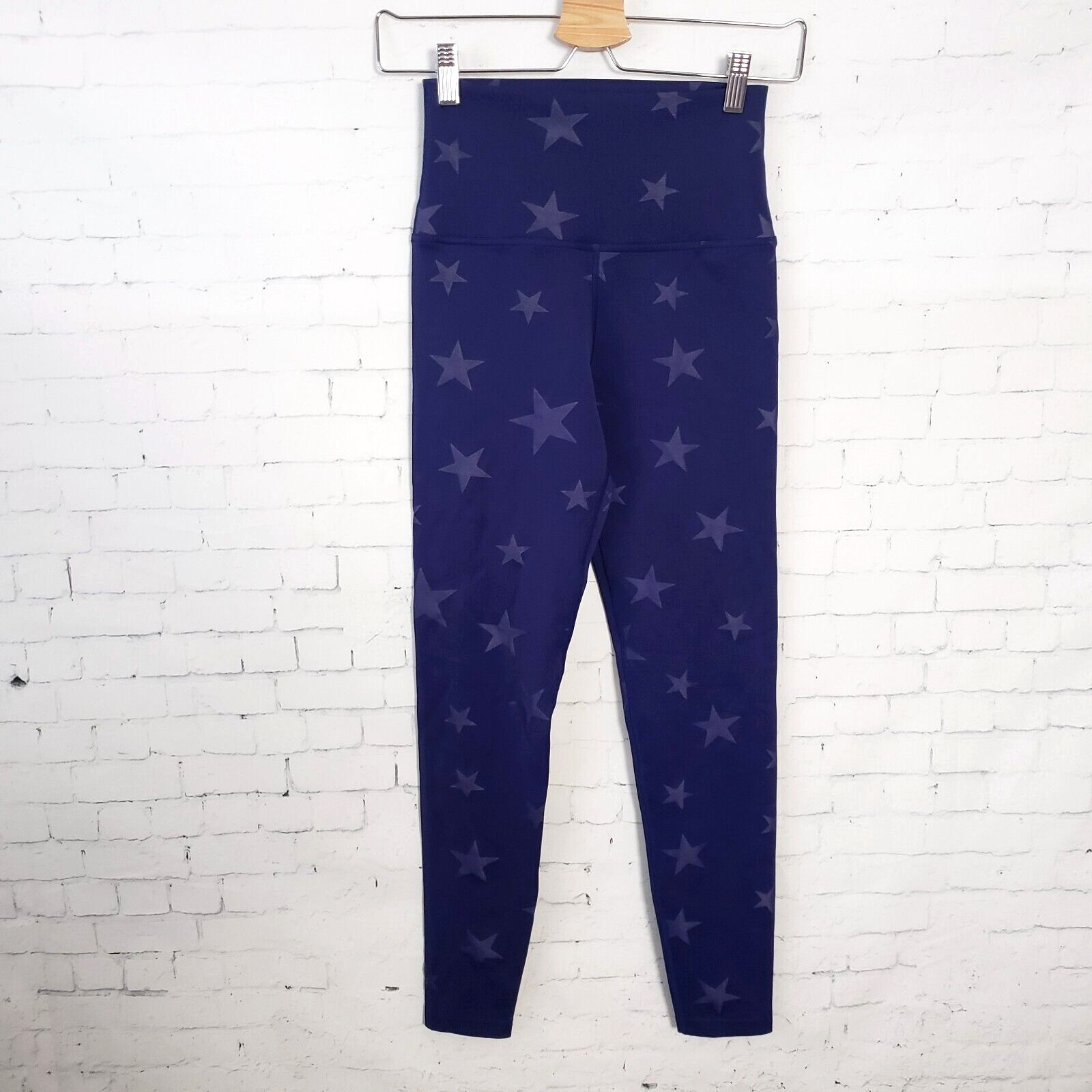 Star Cycle Leggings Size Small Dark Blue Star Print High Waisted Ankle Length