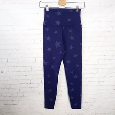 Star Cycle Leggings Size Small Dark Blue Star Print High Waisted Ankle Length
