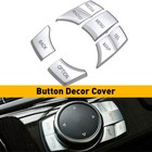 Chrome iDrive Multi Media Button Decor Cover Trim For BMW 1 3 4 5 6 X1 X3 X5 X6