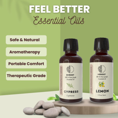 Heroot Feel Better Aromatherapy Combo | Ätherische Öle aus Zypresse & Zitrone