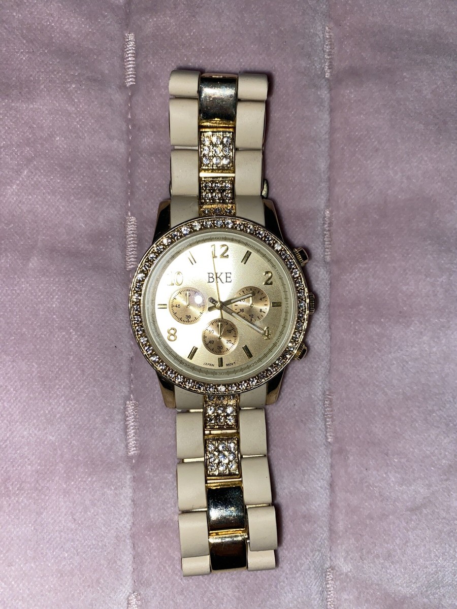 RARE BKE BUCKLE Womens Crystal WATCH Accent Bling On Bling 