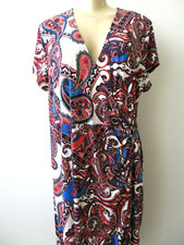 George Sleeveless Floral Dress Plus Size 20 Midi Bodycon Multicolor Pre Owned