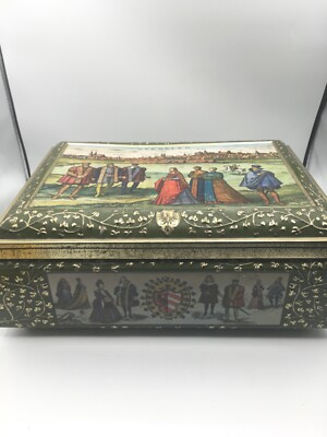 Vintage E OTTO SCHMIDT Large Cookie Biscuit Tin Box Nurnberg Germany