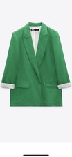 100 Authentic ZARA Linen Blend Blazer Size: M