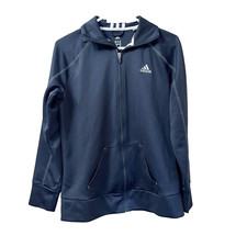 Adidas Game Day Jacket Medium D84998 Black White Zipped Cross Training Climalite