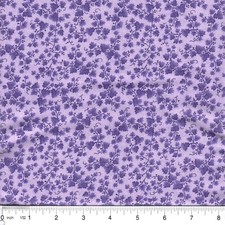 Lilac Purple Mini Vine Foliage Tonal 100 Cotton Fabric sold by the 1/4 yard