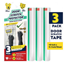 3-Pack Door Scratch Protector from Dog  Cat Clear 40" X 8.2" Anti Scratch
