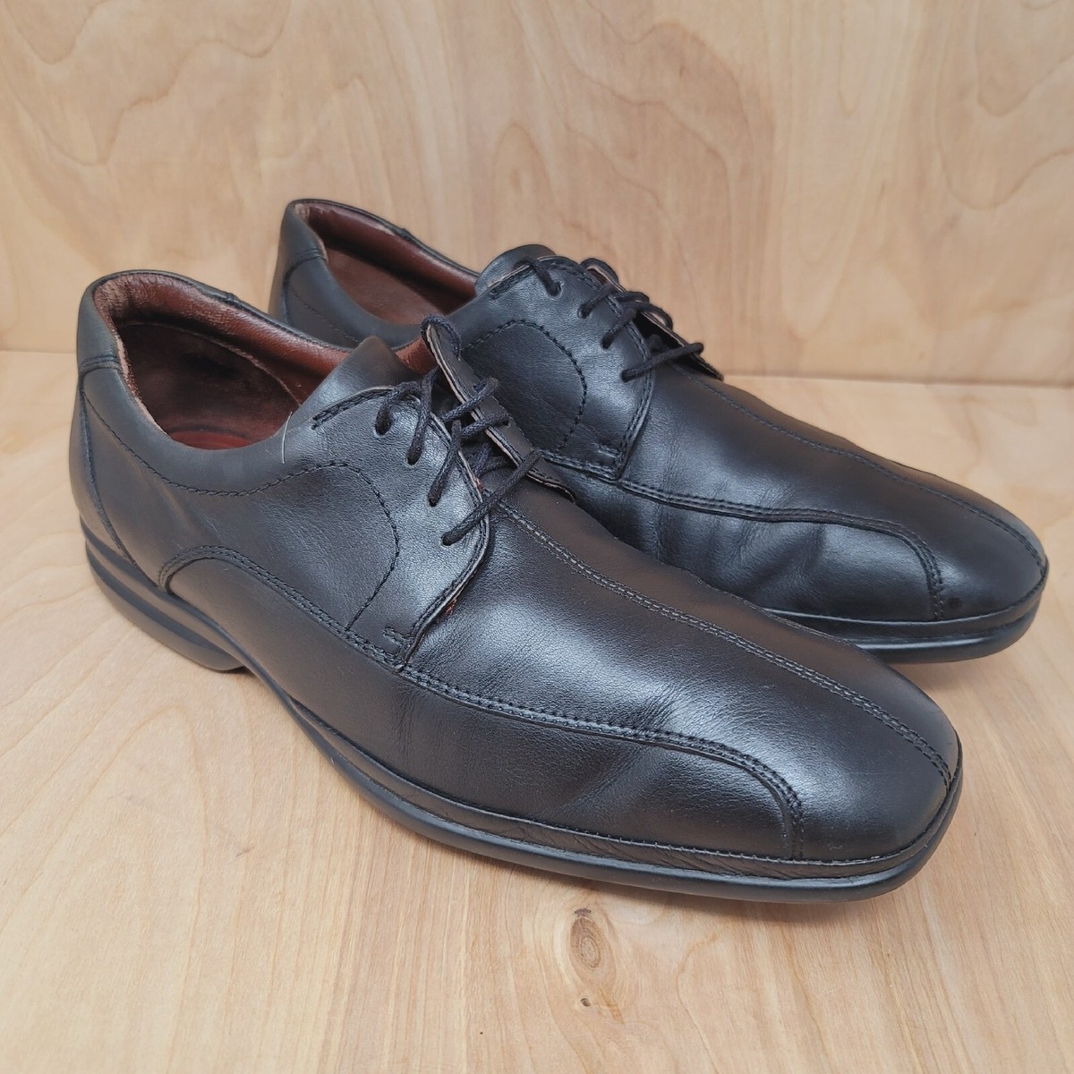 Johnston Murphy Men Black Pebbled Leather Oxford Split Toe Sheepskin Size 10.5 M Johnston & Murphy Mens Oxfords Size 10.5 M Black Sheepskin  main image 4