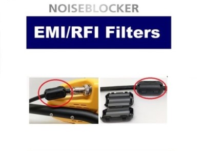 2pc Universal Metal Detector Cable Coil Fe Filter Block Eliminates Noise EMI RFI