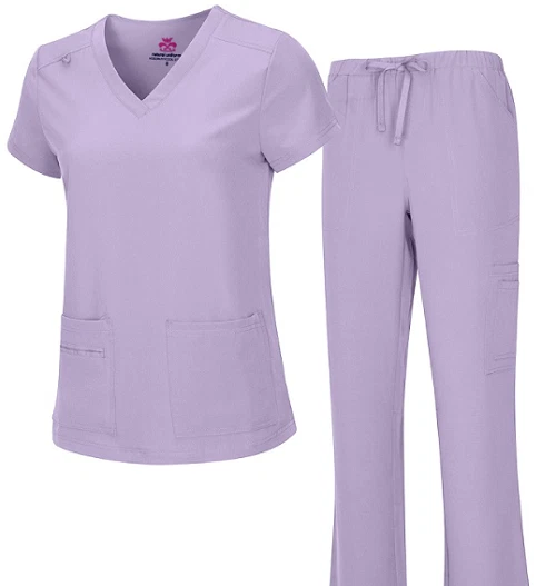Medical Nursing Women's Cool Stretch V-Neck Scrub Top and Cargo Pant Petite8400 - Image 3 of 4