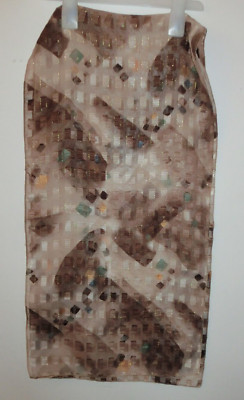 Schal transparent in Brauntönen dezent mit goldenen Lurex  136 x 35 cm