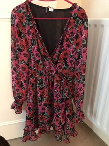 h and m floral wrap dress