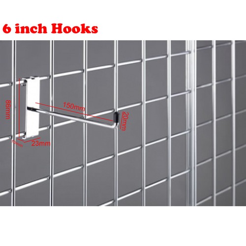 Heavy-Duty Grid Mesh Panel – Retail Display Stand, Chrome/Black, Multiple Sizes - Picture 10 of 100
