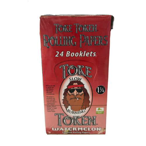 24 pack 1 1/4 Toke Token Flavored Cigarette Rolling Papers Watermelon - Picture 1 of 2
