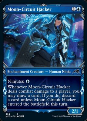 MTG Kamigawa Neon Dynasty SHOWCASE C Moon-Circuit Hacker #334 PLAYSET 4x x4