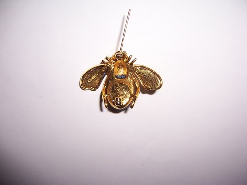 Joan Rivers Denim/Rhinestone Bee Pin - Picture 5 of 5