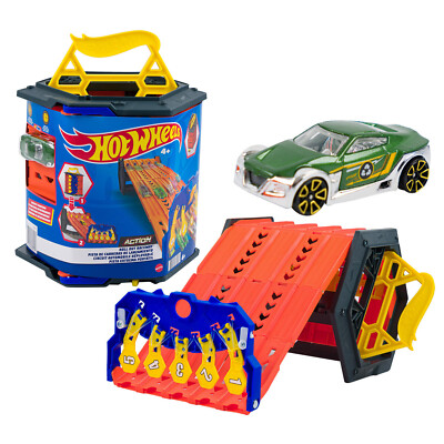 Hot Wheels Stunt Tracks - Roll Out Raceway - Stores 80 Cars! - Brand New in Box