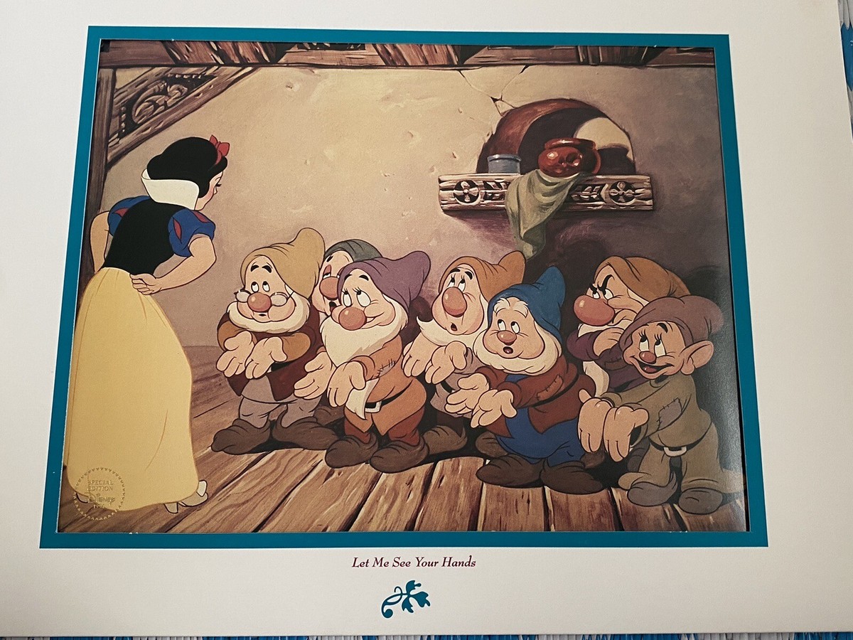 ディズニー　白雪姫 ドーピー セル画 Let me see your hands Snow White Seven Dwarfs 