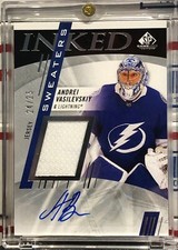 2020-21 UD SP GAME USED ANDREI VASILEVSKIY, #IS-AV, AUTO, INKED SWEATERS, #24/25