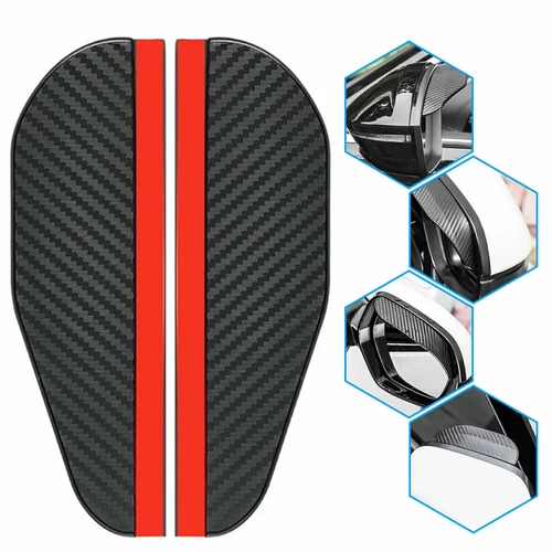 2PCS Carbon Fiber Black Mirror Rain Visor Guard For Car Auto Accessories - Bild 2 von 11