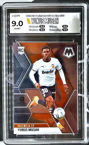 2020-21 Mosaic La Liga Yunus Musah RC HGA 9 Mint USA, Valencia CF, AC Milan!