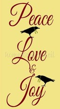 STENCIL 5963 J 11"x20" Peace Love  Joy Reusable Sign Stencils