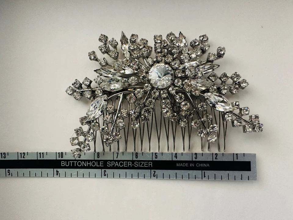 Handmade Swarovski Crystal Art Deco Wedding Hair Comb Piece By Glamorousbijoux - Image 3 of 4