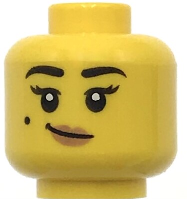 イエローの顔デザインのキャラクター Lego New Minifigure Head Dual Sided Female Black Eyebrows Girl
