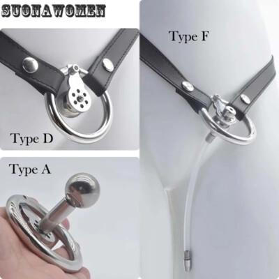 Negative Chastity Cage Male Flat Cage With Silicone tube Ring Invert Steel Sissy