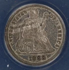 1888 1888-P Seated Liberty Dime 10c ANACS - EF45 XF45